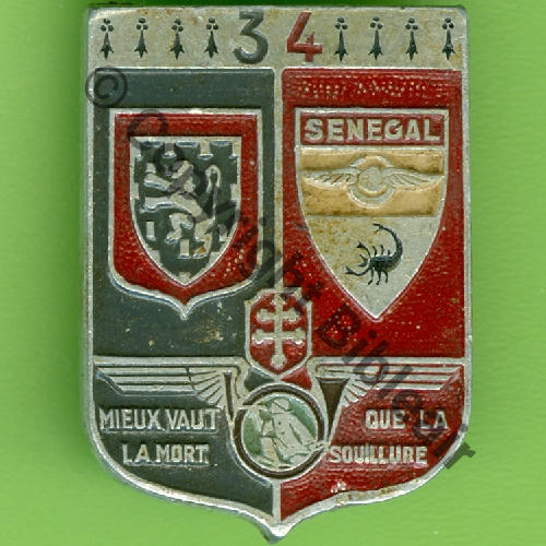 34e ESCADRE DE BOMBARDEMENT 1944.46 ALU PEINT GBM.1.32 2.52  & 2.63  A.AUGIS LYON ST.BARTH 2Lign 2Griffes Dos lisse Alu peint Src.Y.GENTY 396Eur(x3) 